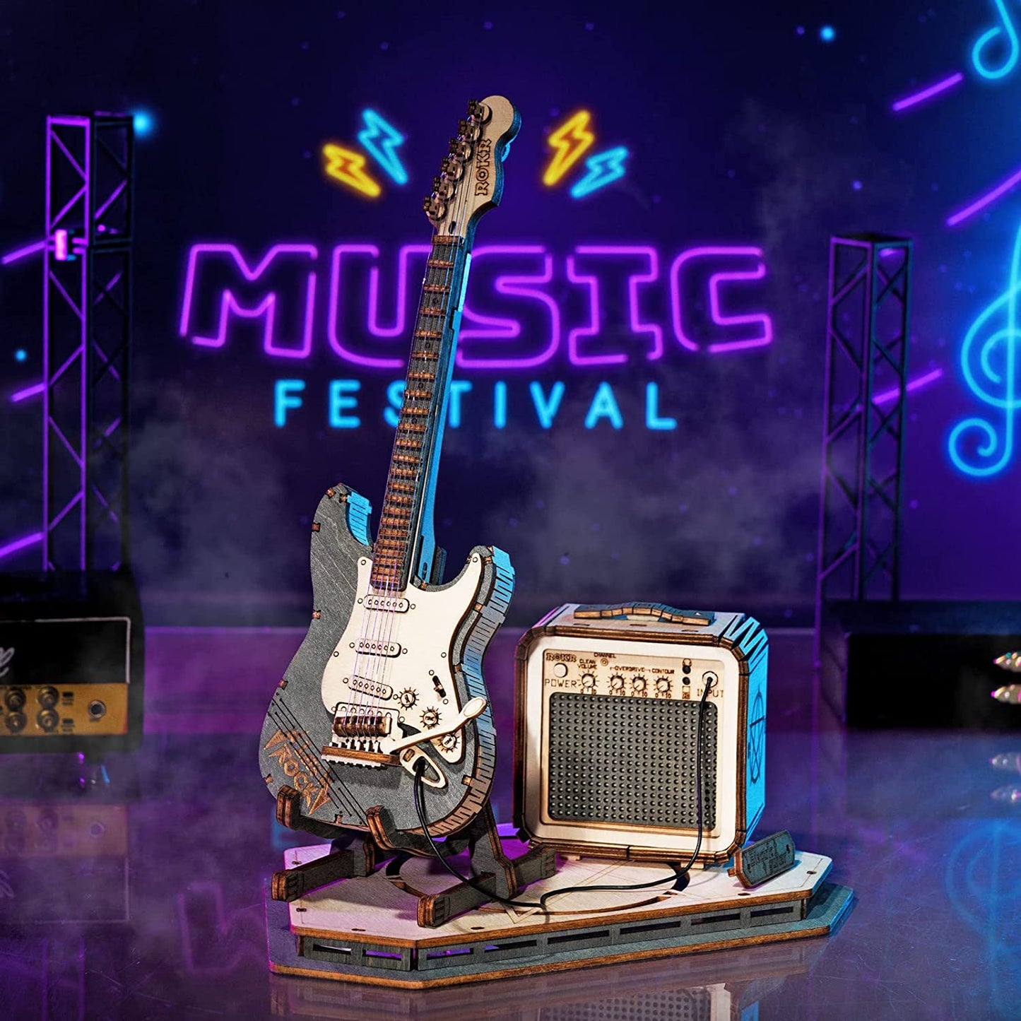 Electric Guitar Model 3D Wooden Puzzle