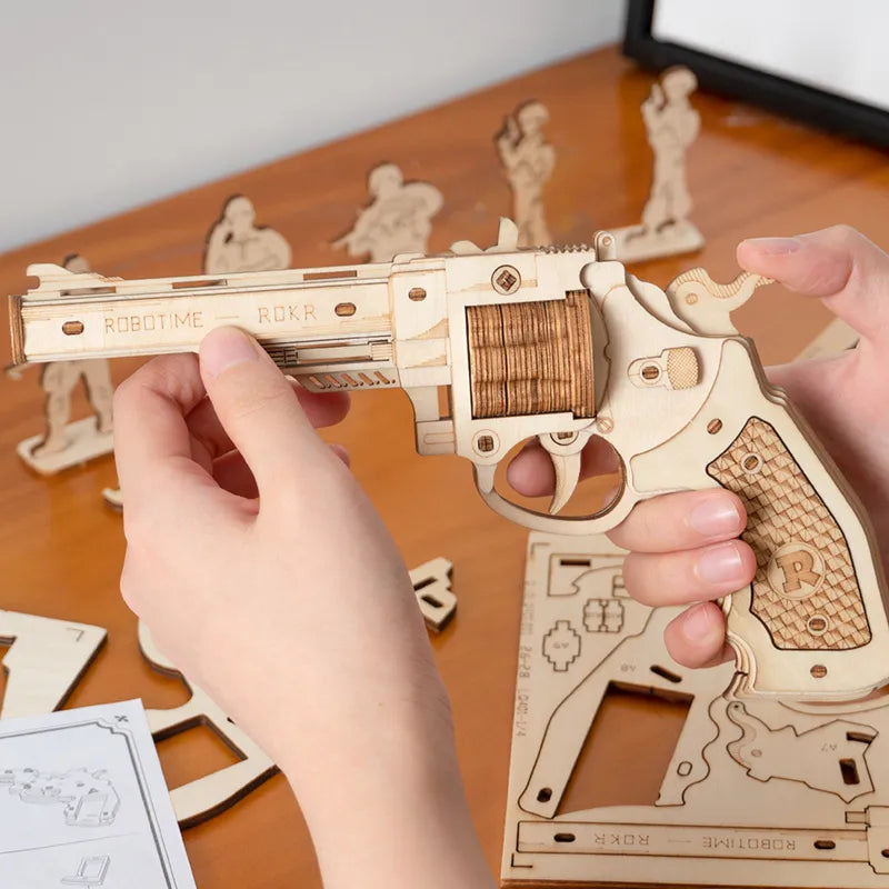 Gift of 3D Wooden Puzzle - CORSAC M60 Revolver Gun Toy