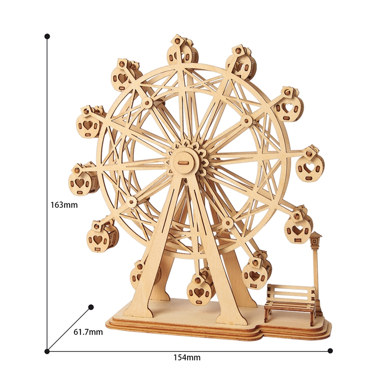 RoboTime Classical 3D Wooden Ferris Wheel Puzzle