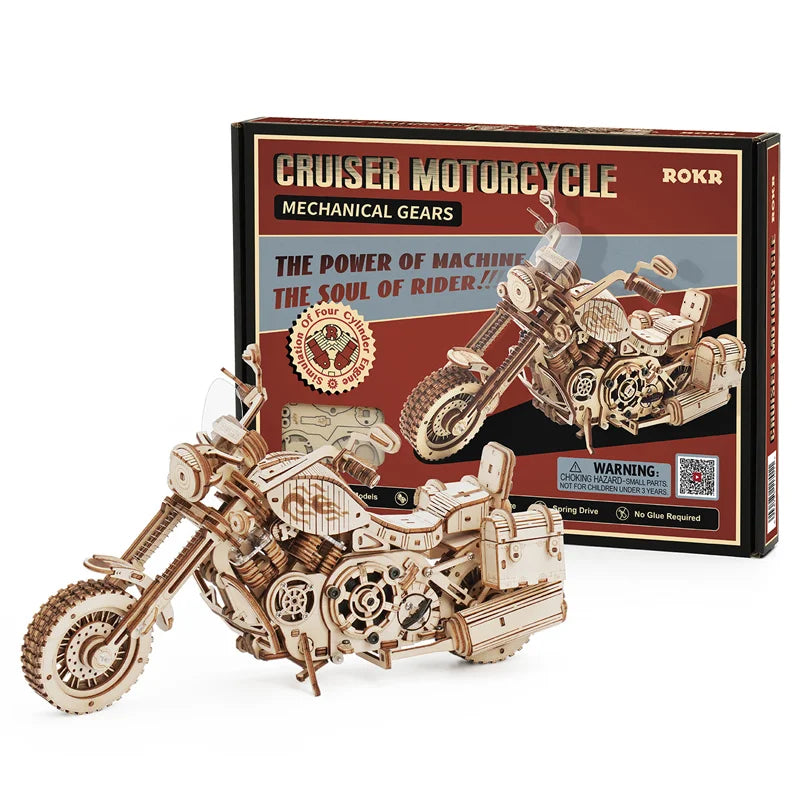 Cruiser Motorcycle DIY 3D Wooden Puzzle Model