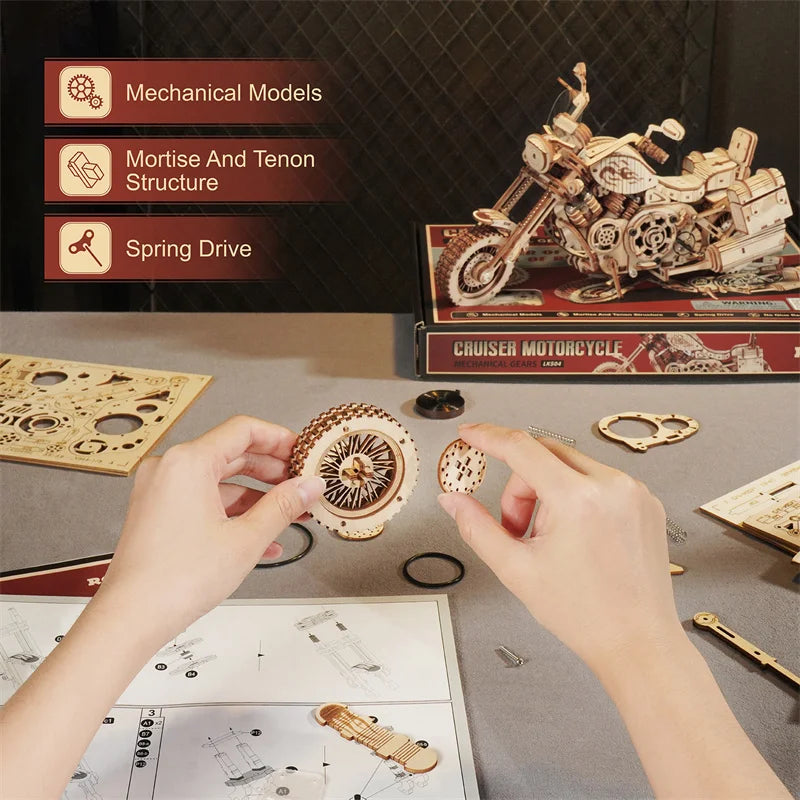 Cruiser Motorcycle DIY 3D Wooden Puzzle Model