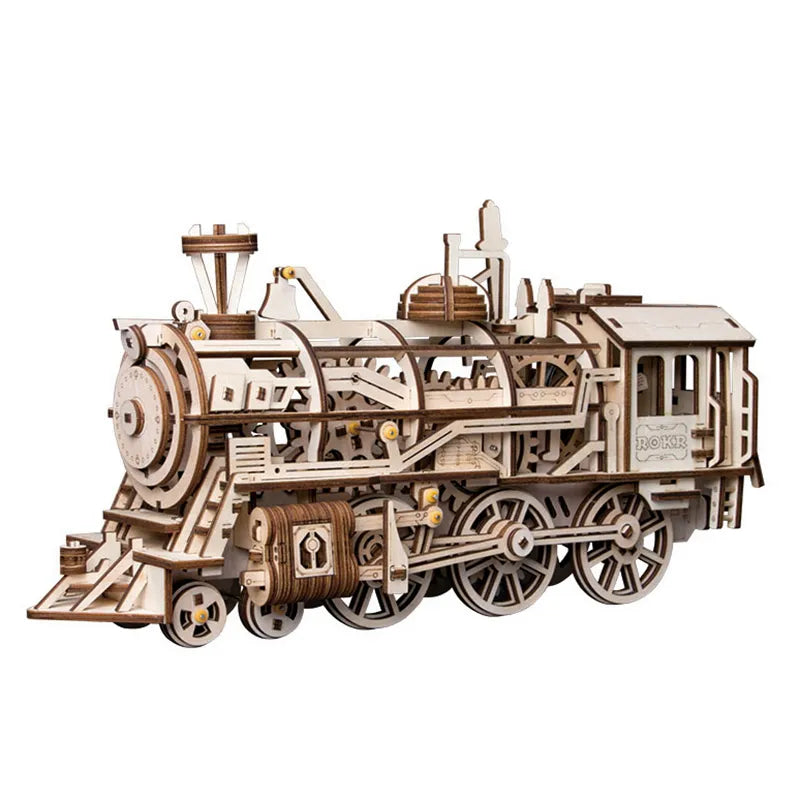 Mehaaniline mudel puidust 3D mänguasi DIY puzzle
