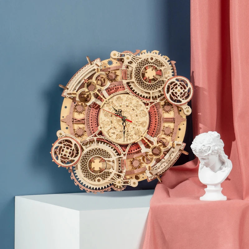 Zodiac Time Bender: 3D Wooden Puzzle Clock