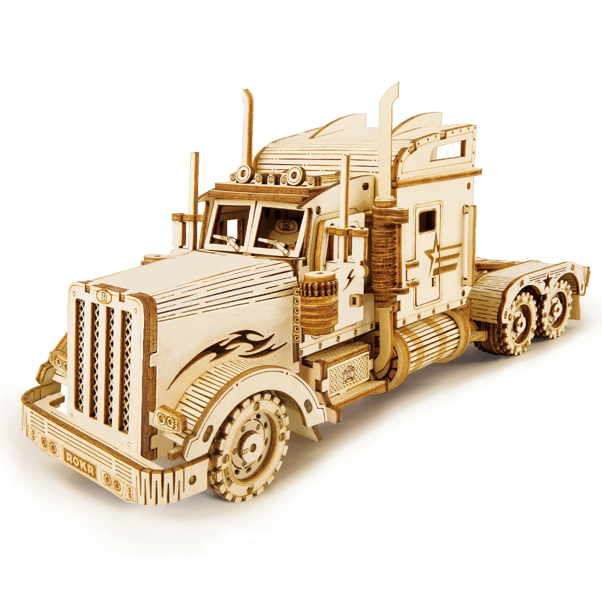3D Wooden Puzzle Movable Steam Train Car Jeep DIY Model Kit