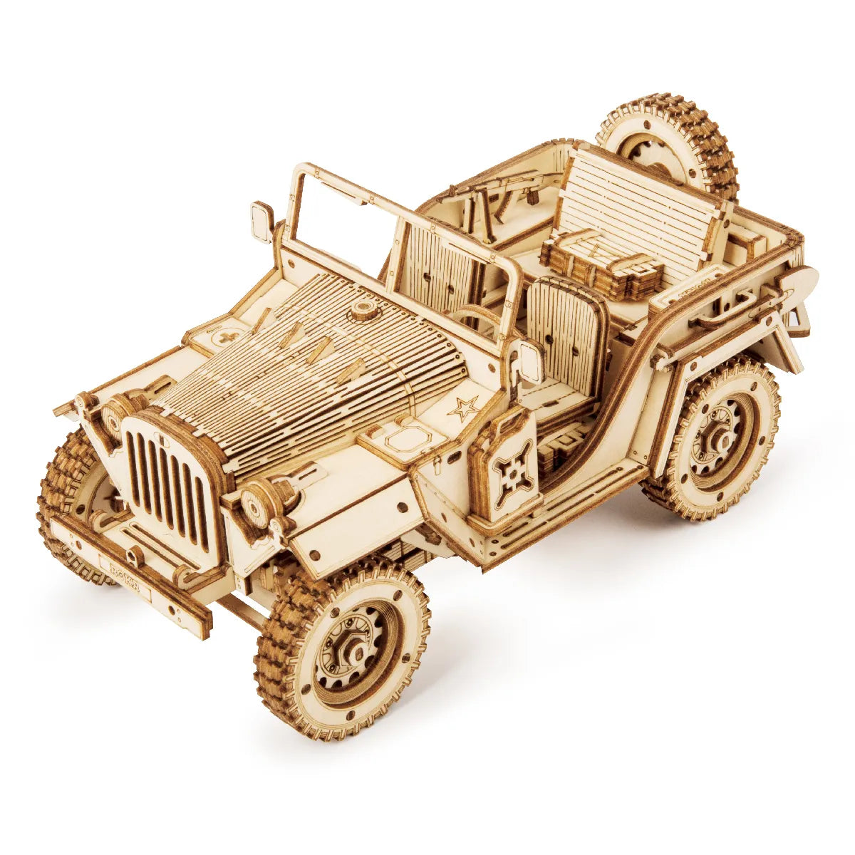 3D Wooden Puzzle Movable Steam Train Car Jeep DIY Model Kit