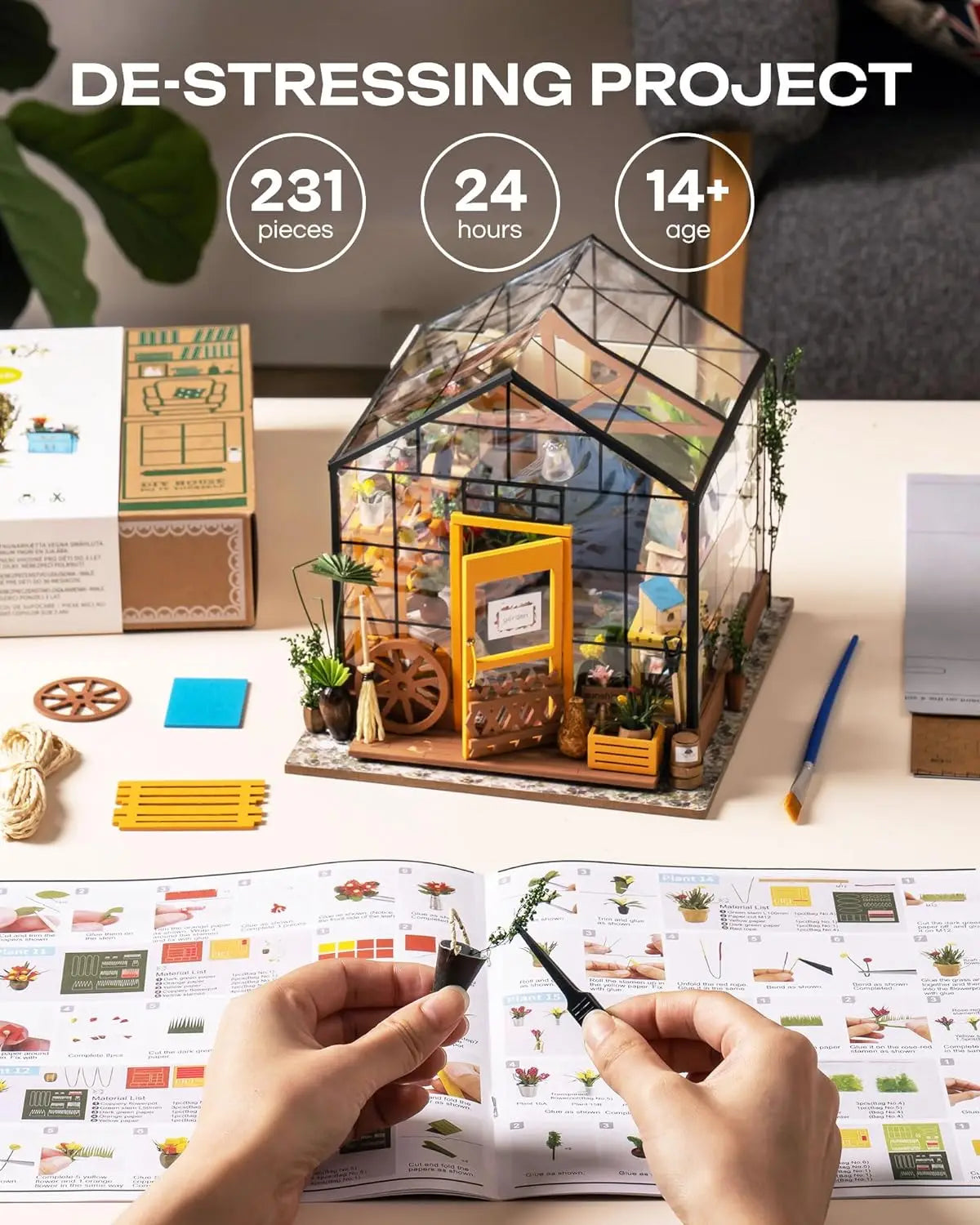 DIY Dollhouse Mini Green House Cathy's Flower House
