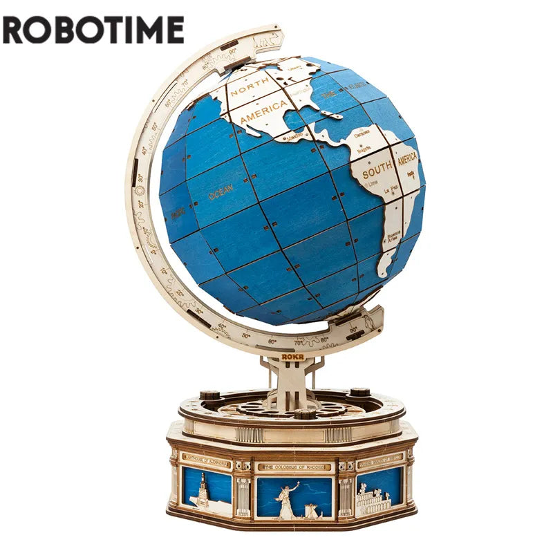 3D Wooden Puzzle Globe: Unique Rotatable DIY Toy Gift and Home Decoration