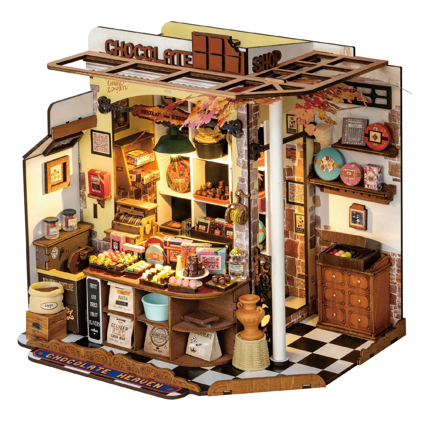 ROBOTIME “Chocolate Shop” – DIY 3D Wooden Dollhouse Kit