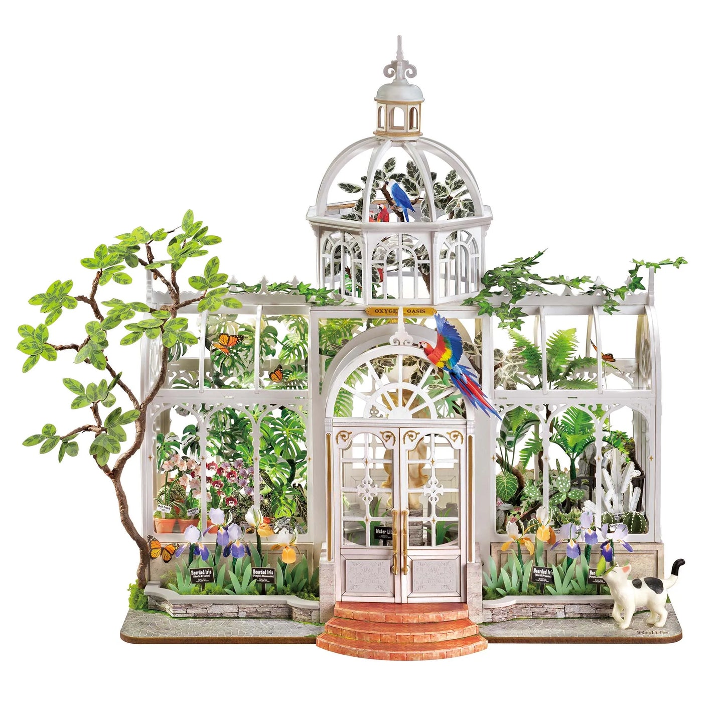 ROLIFE Oxygen Oasis Miniature Greenhouse – DIY Miniature House Kit with European Glass Dome, Plant-Themed Decor & Gift for Teens
