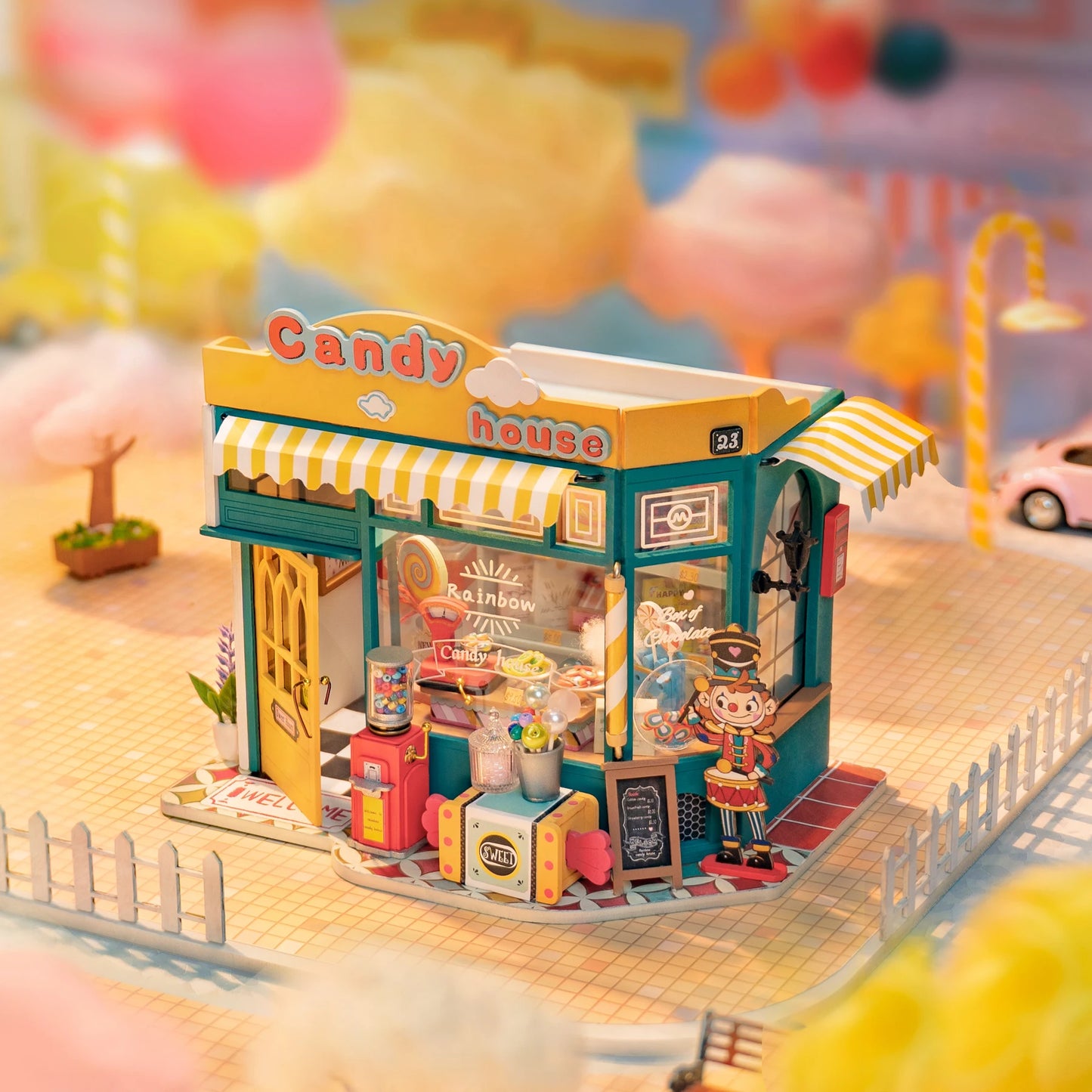 Dollhouse Rainbow Candy House Miniature House for Kids DIY KIT