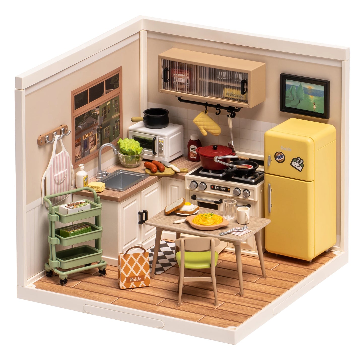 Rolife DIY Miniature House 3D Puzzle Model Happy Meals Kitchen