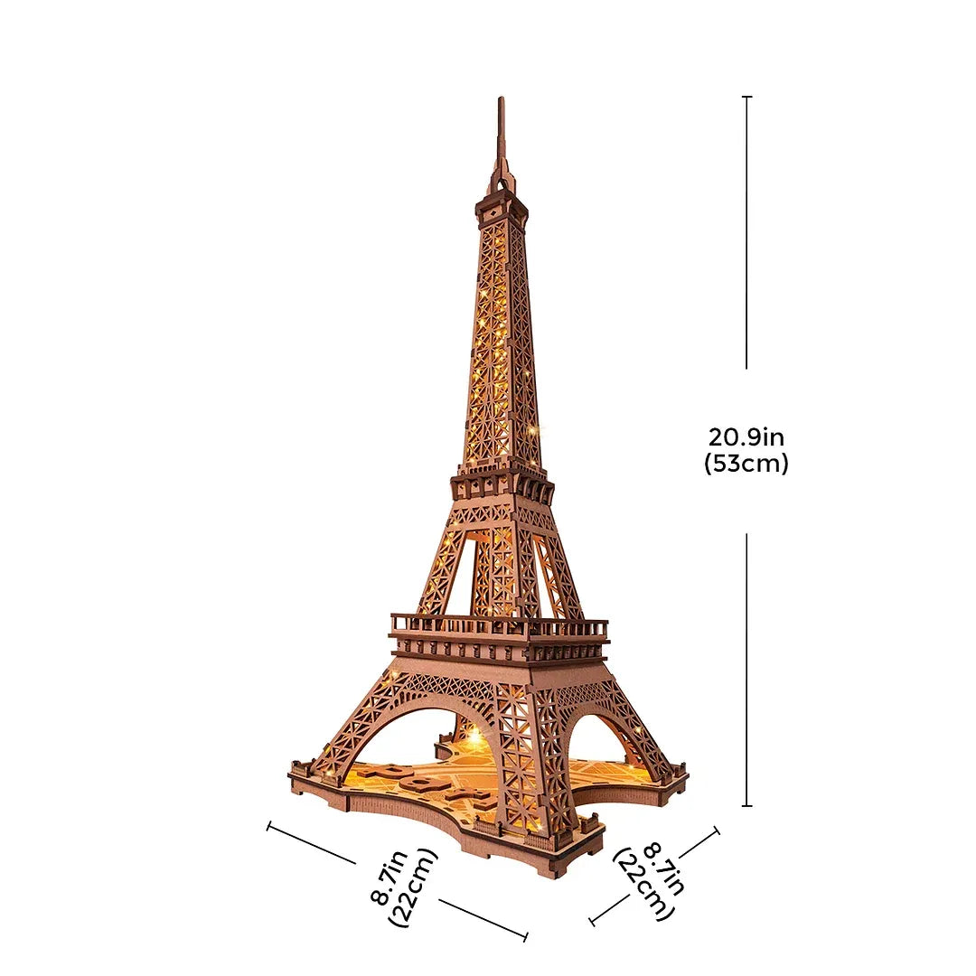 Night of the Eiffel Tower 3D Wooden Puzzle Miniature