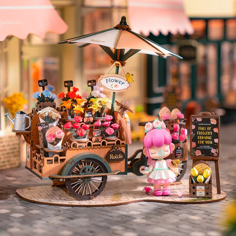 DIY Blossom Cart: 3D Wooden Puzzle