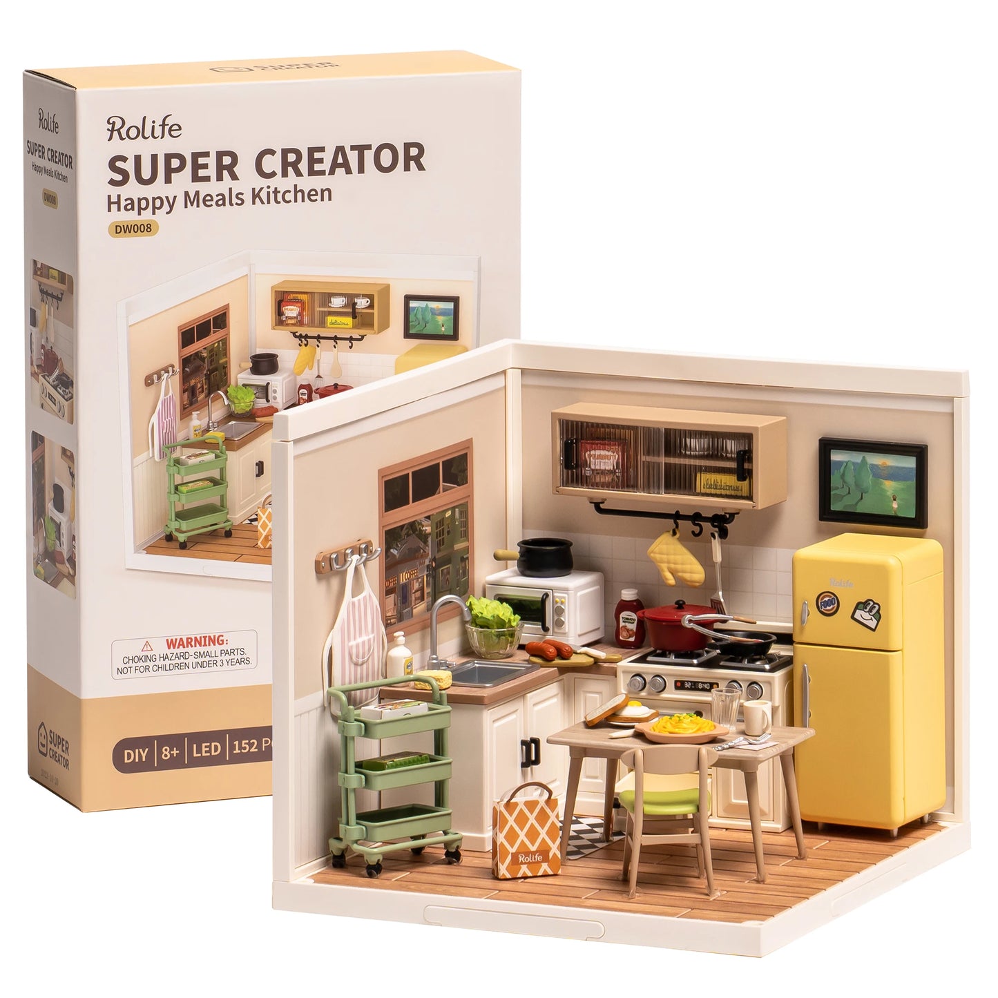 Rolife DIY Miniature House 3D Puzzle Model Happy Meals Kitchen