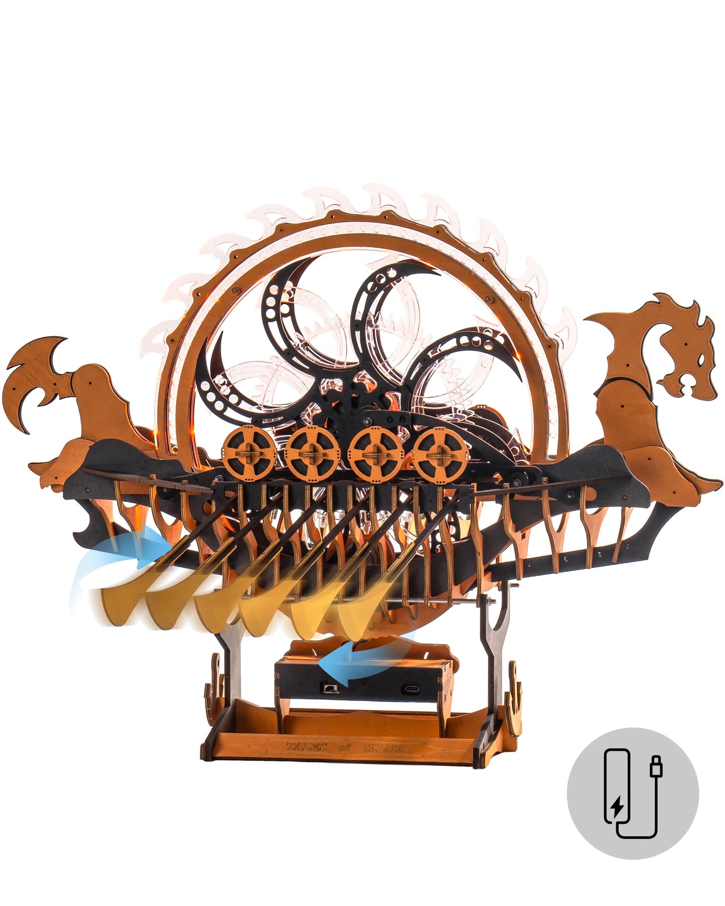 Movable Viking Ship Model 3D Wooden Puzzle