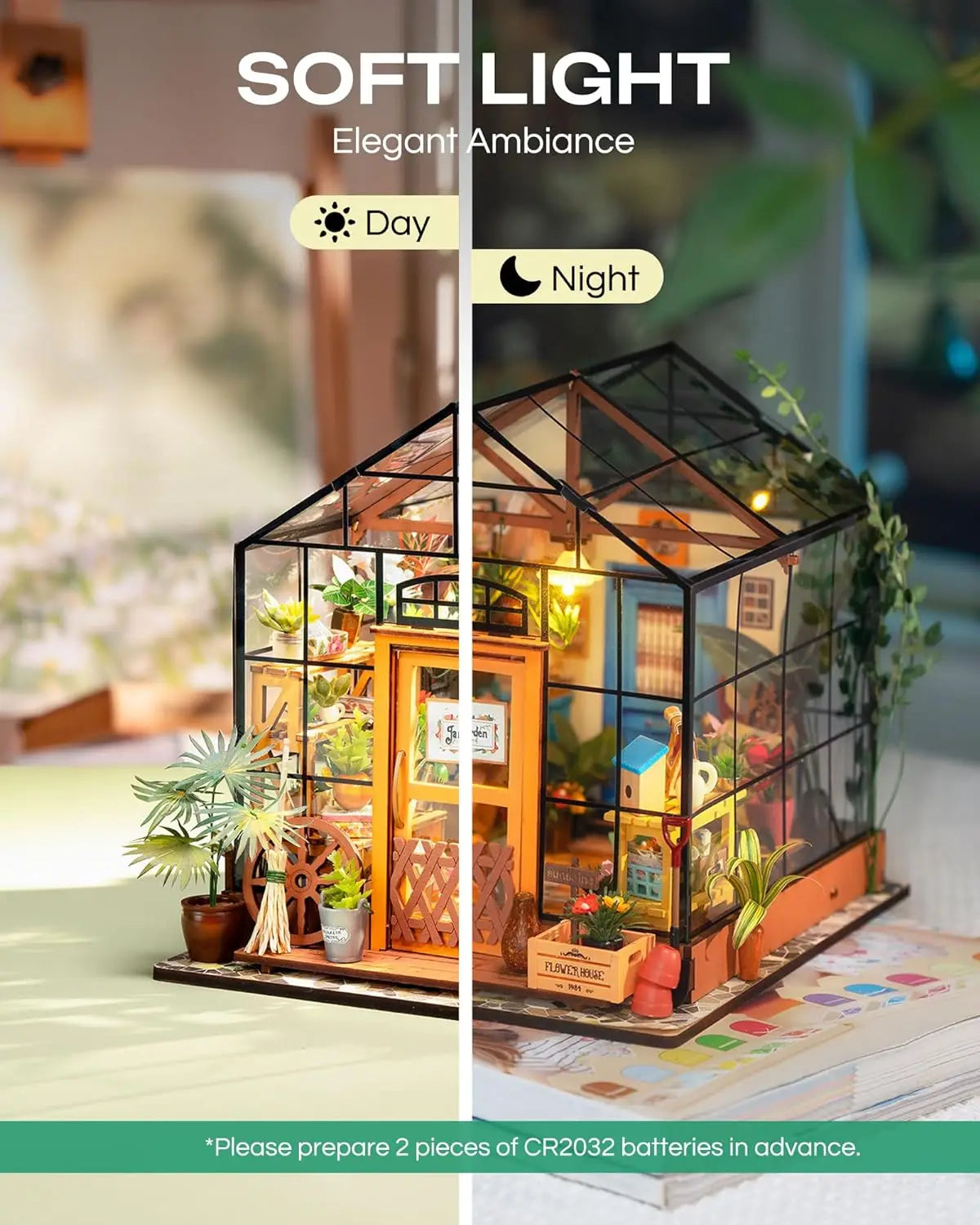 DIY Dollhouse Mini Green House Cathy's Flower House