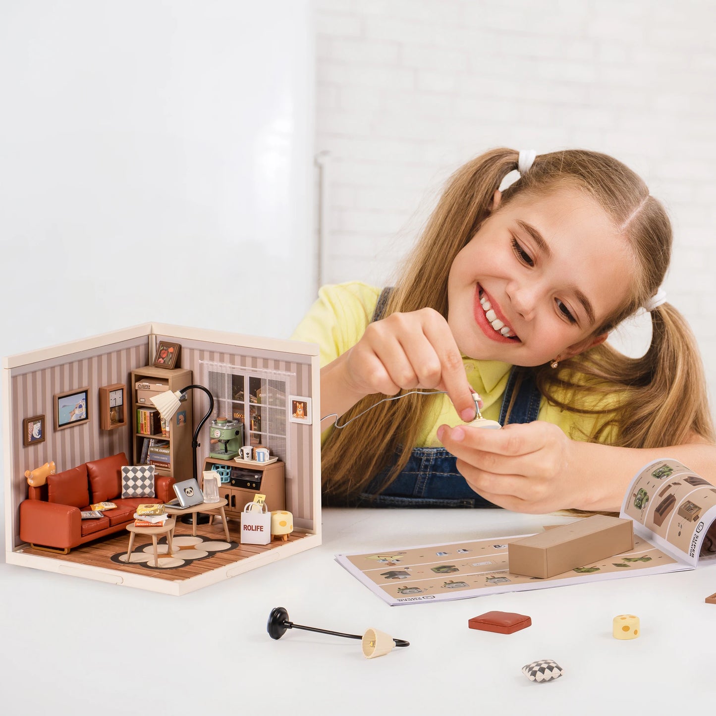 Rolife DIY Miniature House 3D Puzzle Model Cozy Living Lounge