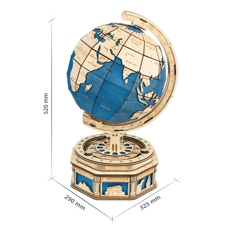 3D Wooden Puzzle Globe: Unique Rotatable DIY Toy Gift and Home Decoration