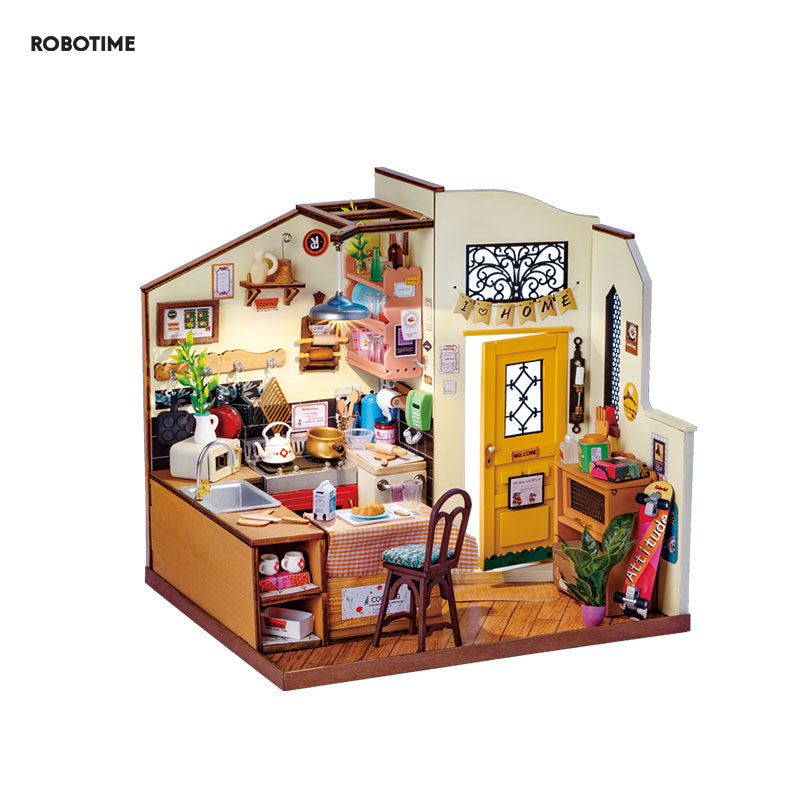 Miniature Homey Kitchen: 3D Wooden Puzzle Dollhouse