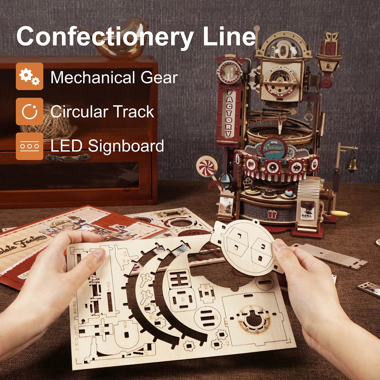 3D Wooden Puzzle Chocolate Factory