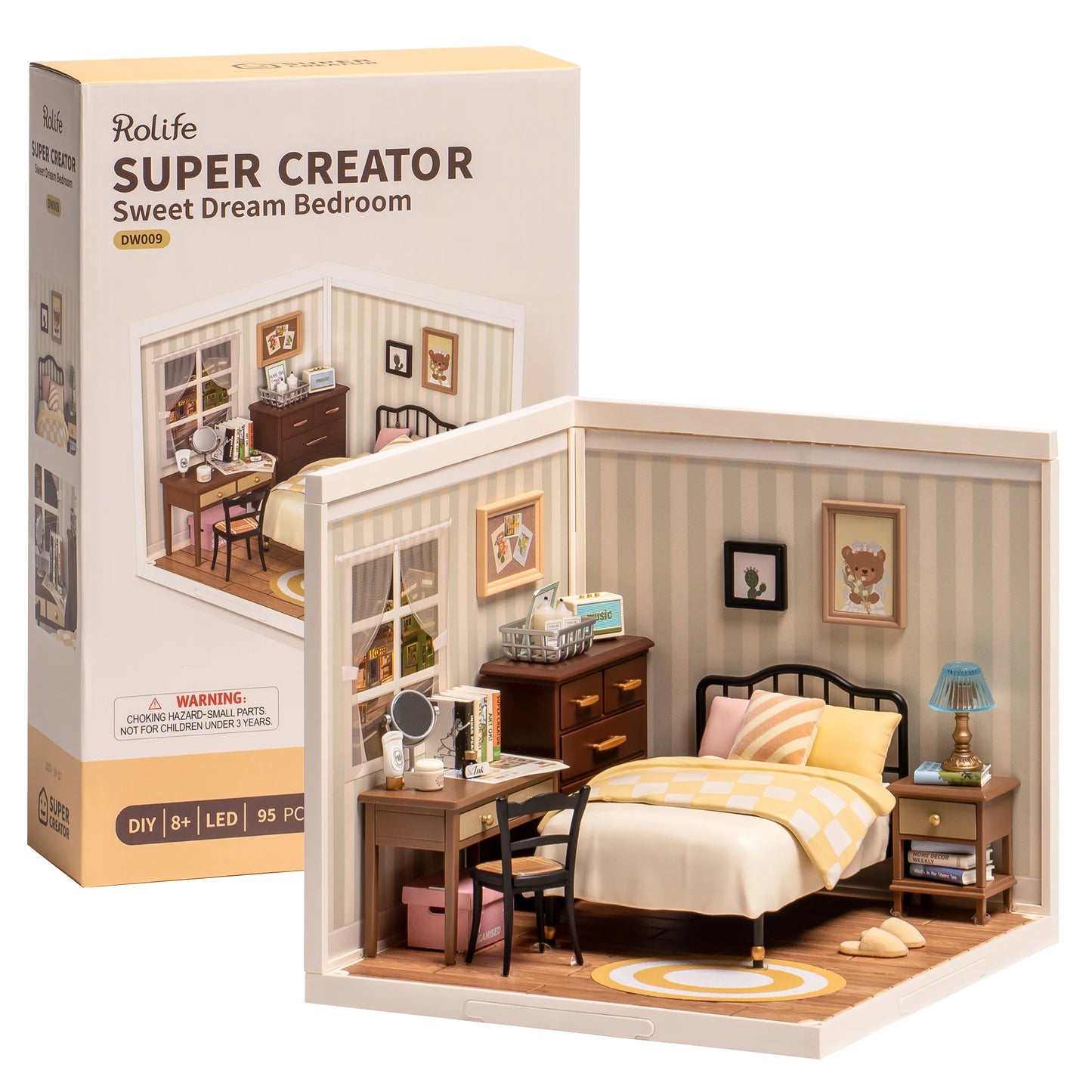 Robotime Rolife DIY Miniature Building Block Kit – Sweet Dream Bedroom