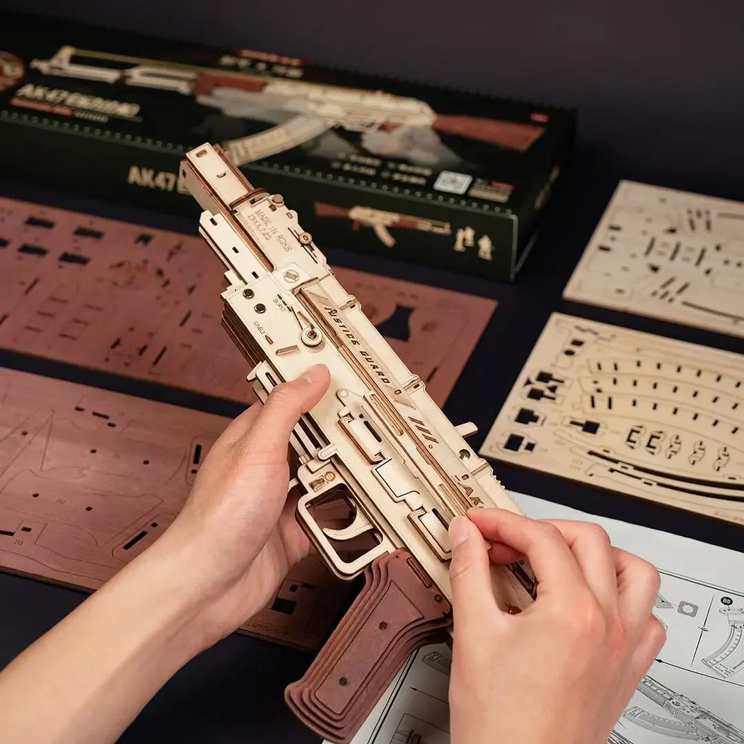 3D Wooden Puzzle Gun Automatic Rifle AK47 DIY