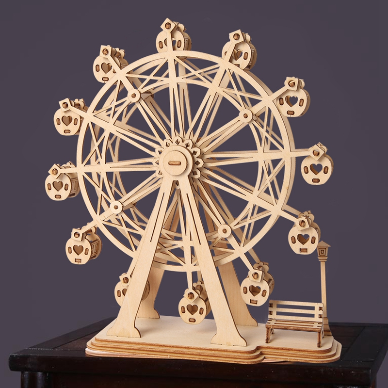 RoboTime Classical 3D Wooden Ferris Wheel Puzzle