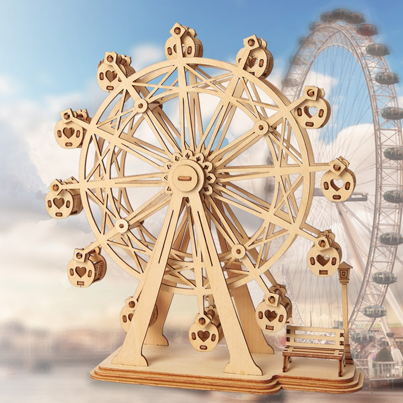 RoboTime Classical 3D Wooden Ferris Wheel Puzzle