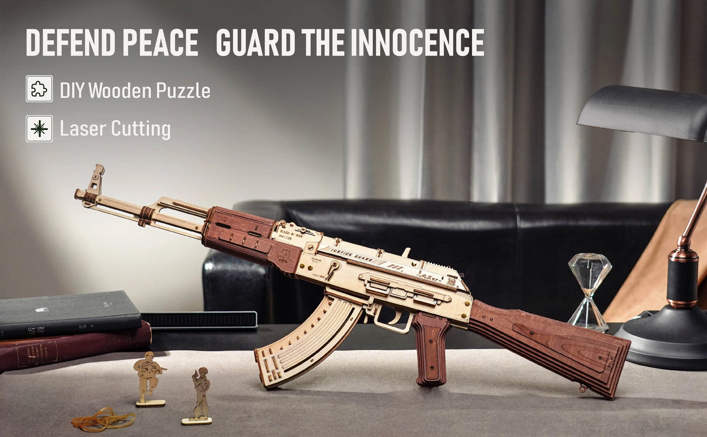 3D Wooden Puzzle Gun Automatic Rifle AK47 DIY