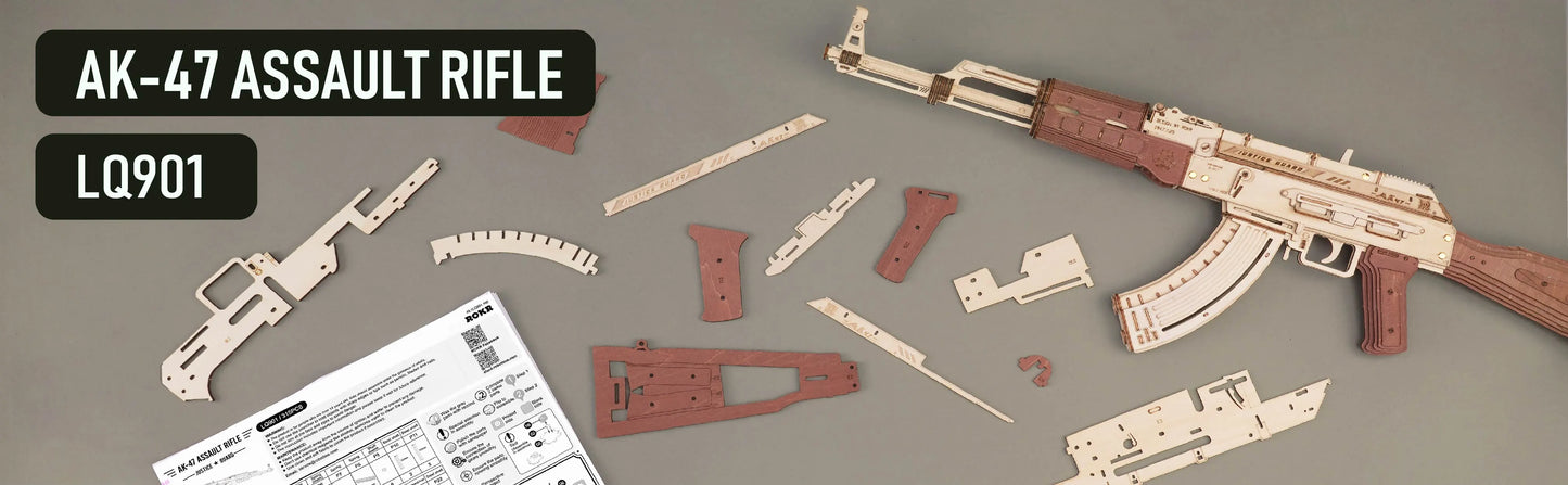 3D Wooden Puzzle Gun Automatic Rifle AK47 DIY