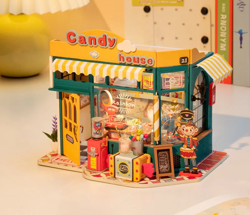 Dollhouse Rainbow Candy House Miniature House for Kids DIY KIT