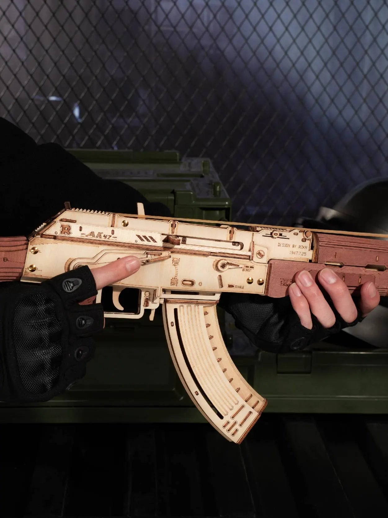 3D Wooden Puzzle Gun Automatic Rifle AK47 DIY