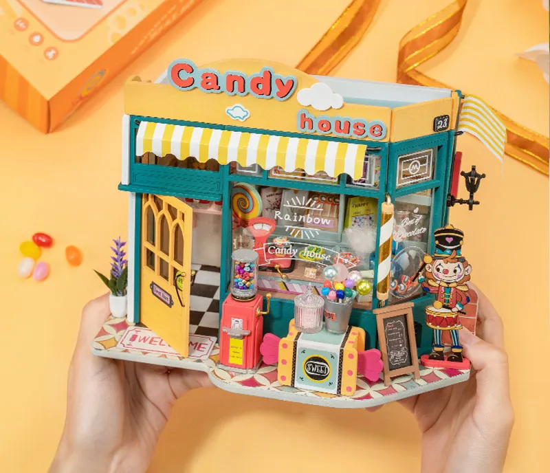 Dollhouse Rainbow Candy House Miniature House for Kids DIY KIT