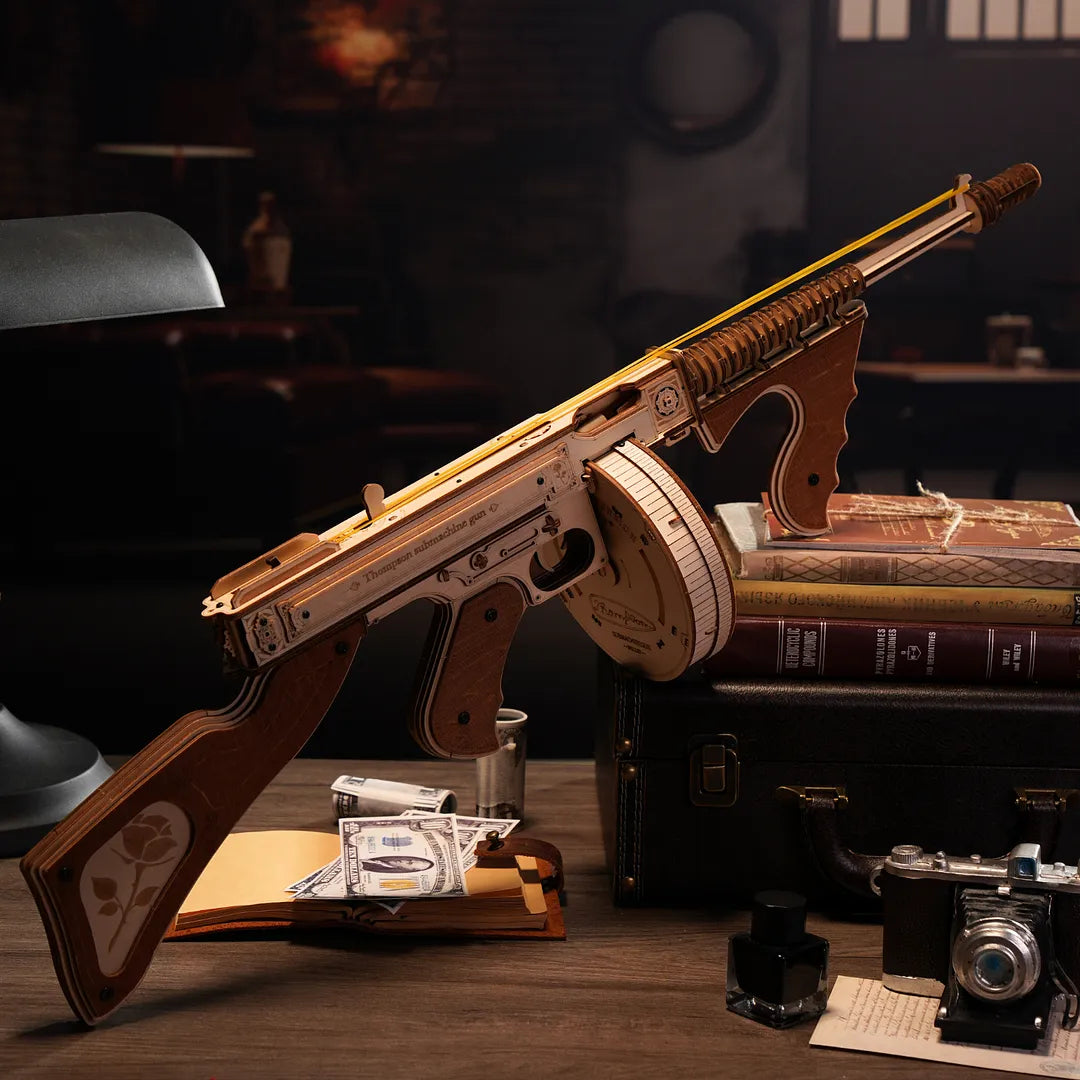 Thompson Submachine Gun Toy DIY Model 3D Wooden Puzzle