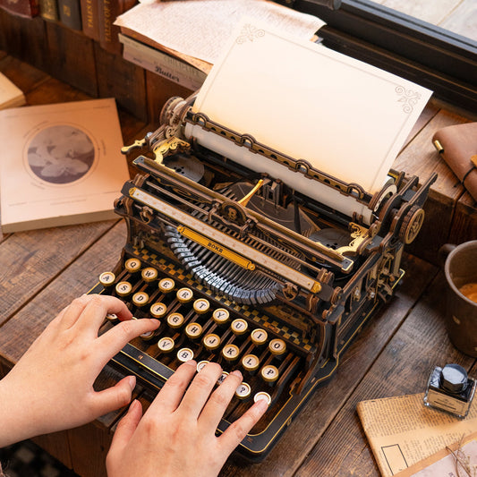 DIY Mechanical Typewriter 3D Puzzle: Vintage Collectible Model