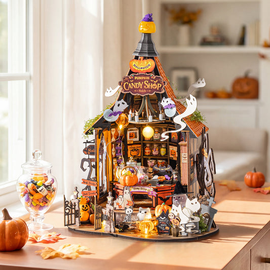 Rolife Haunted Candy House DIY Miniature Model Kit — Spooky Halloween Decor