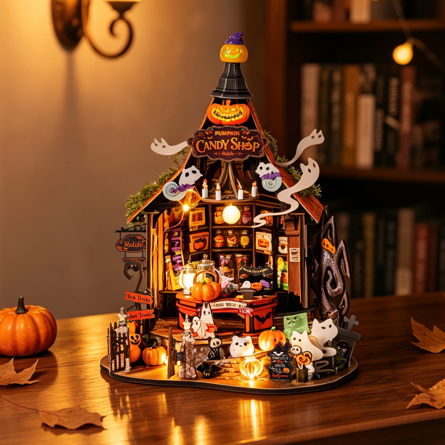 Rolife Haunted Candy House DIY Miniature Model Kit — Spooky Halloween Decor