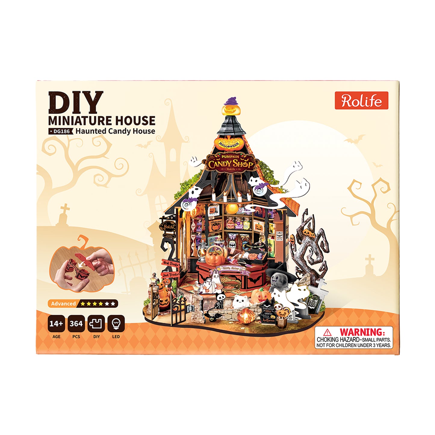 Rolife Haunted Candy House DIY Miniature Model Kit — Spooky Halloween Decor