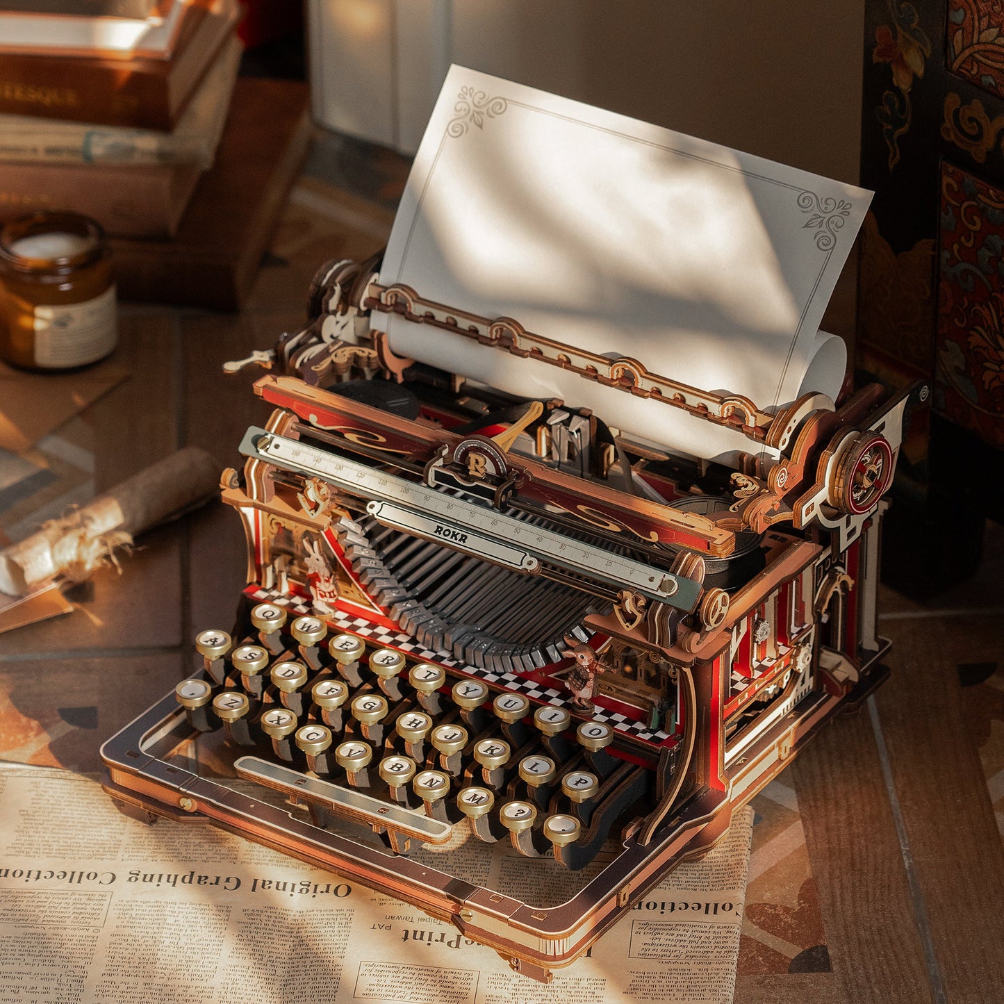 ROKR Magic Typewriter 3D Wooden Puzzle: Fairy-Tale Edition