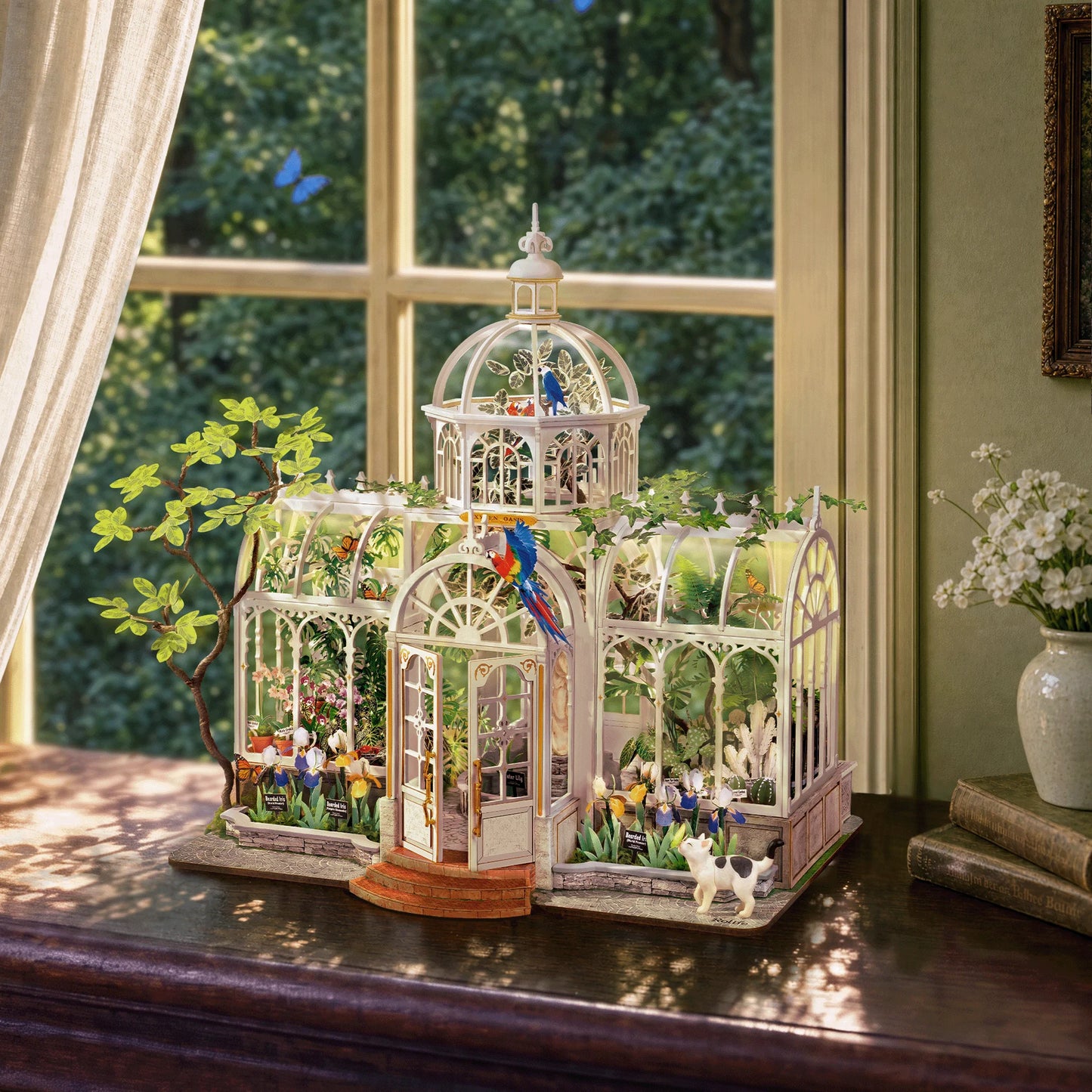 ROLIFE Oxygen Oasis Miniature Greenhouse – DIY Miniature House Kit with European Glass Dome, Plant-Themed Decor & Gift for Teens