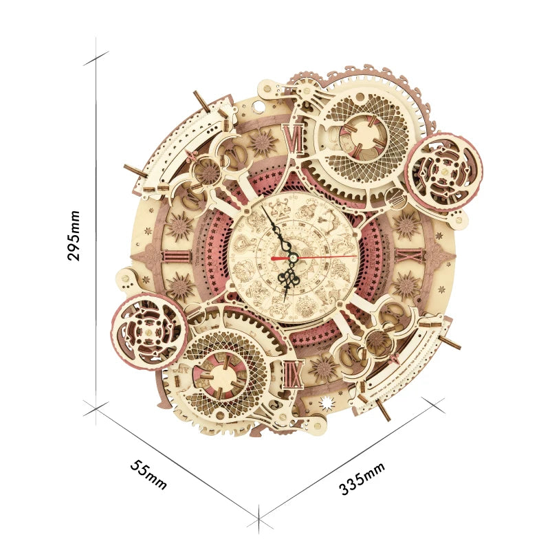 Zodiac Time Bender: 3D Wooden Puzzle Clock