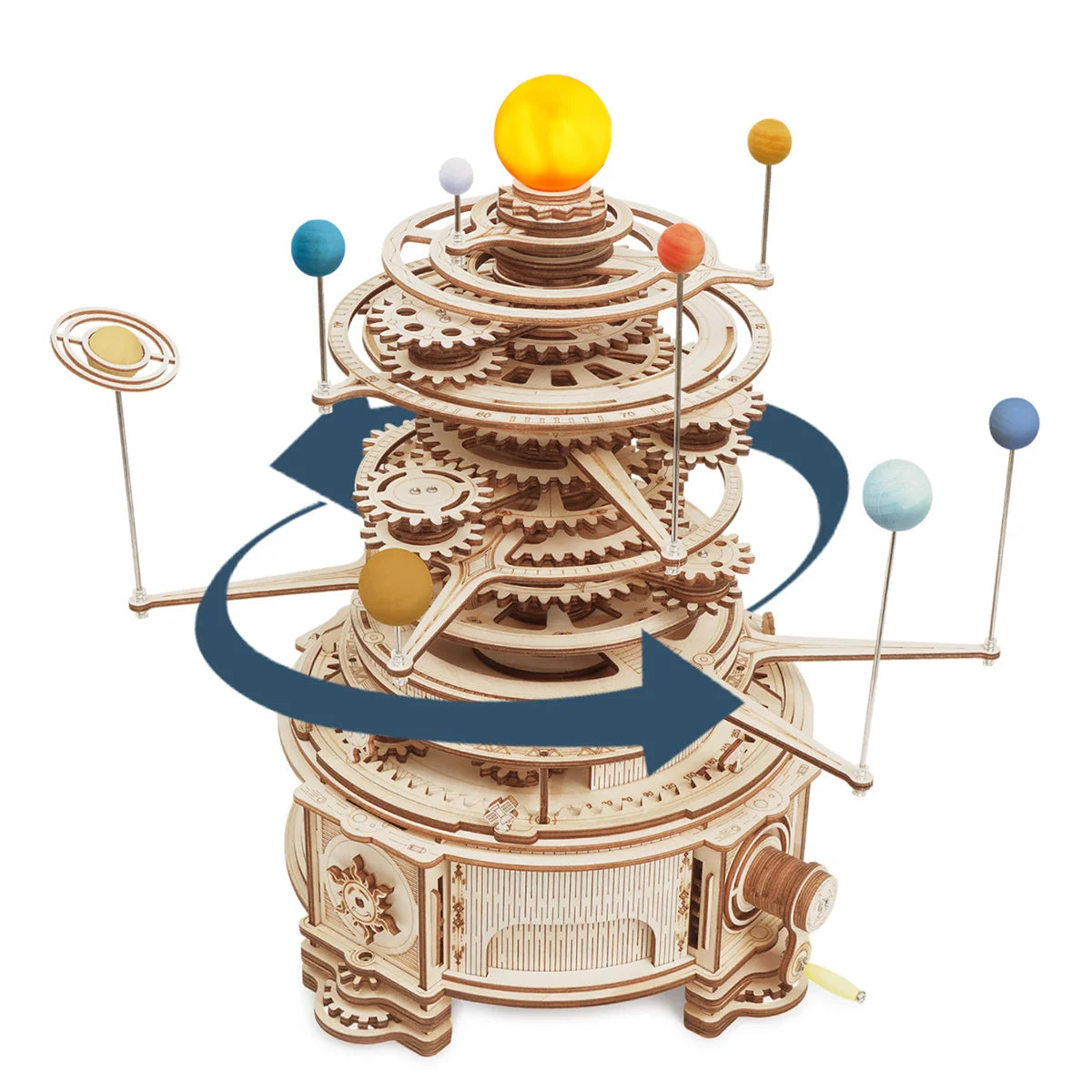 Mechanical Solar System model Rotatable DIY 3D Wooden Puzzles