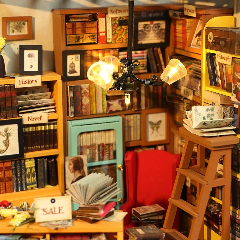 Sam`s Study Room DIY Miniature Wooden Dollhouse