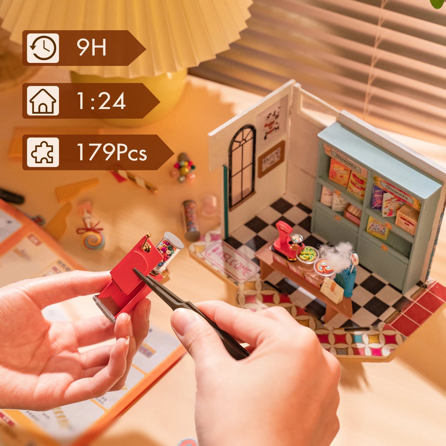 Dollhouse Rainbow Candy House  Miniature House for Kids DIY KIT