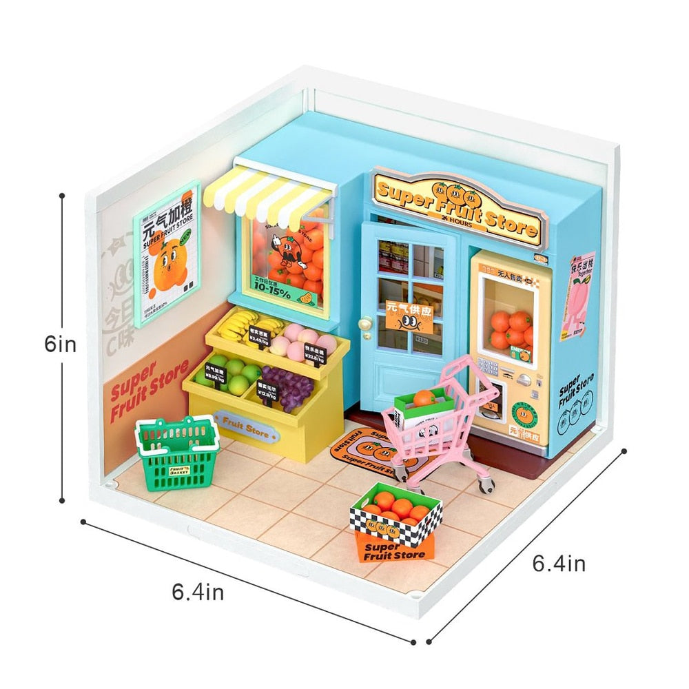 Super Creator Daily Plastic DIY Miniature House Cafe  Supply Store Building Block Sets.