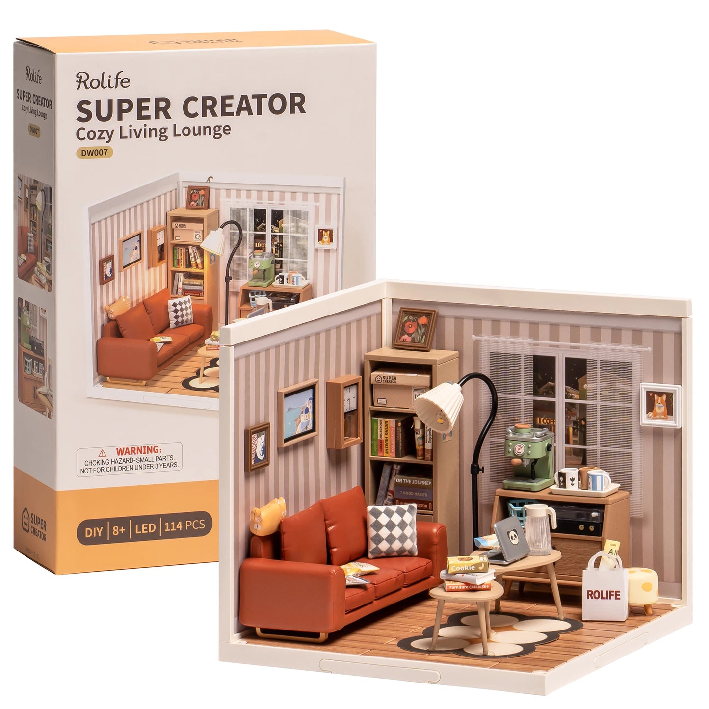 Rolife DIY Miniature House 3D Puzzle Model Cozy Living Lounge