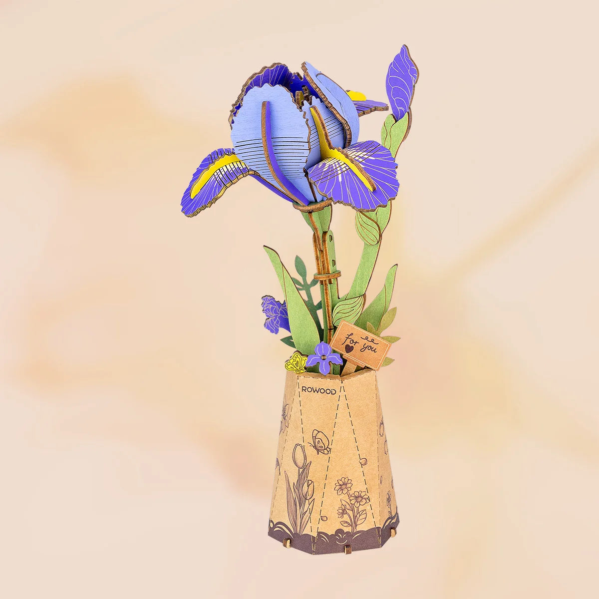 ROBOTIME DIY 3D Wooden Flower Bouquet: Everlasting Home Decor