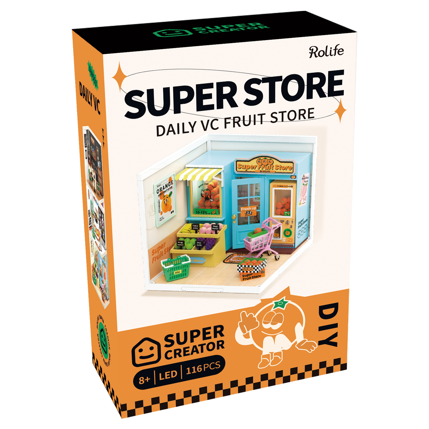 Super Creator Daily Plastic DIY Miniature House Cafe  Supply Store Building Block Sets.