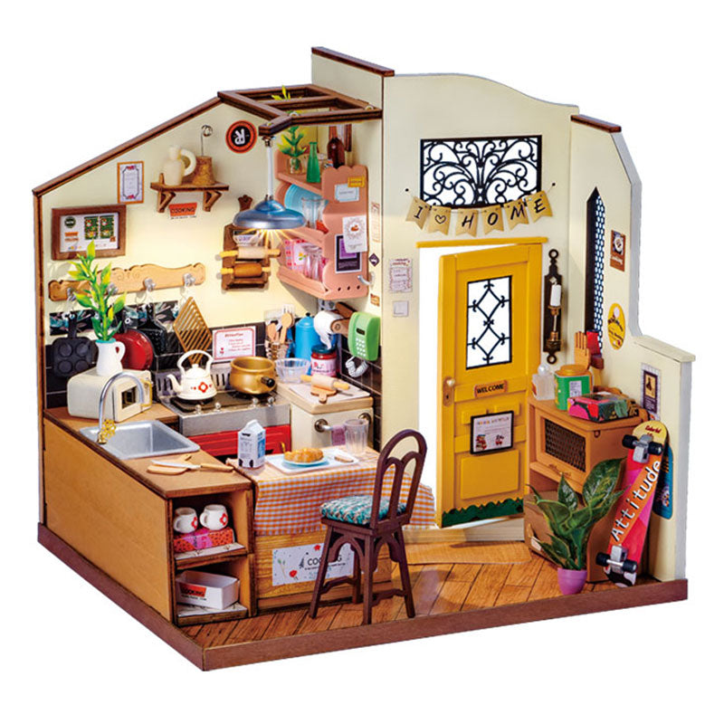 Miniature Homey Kitchen: 3D Wooden Puzzle Dollhouse