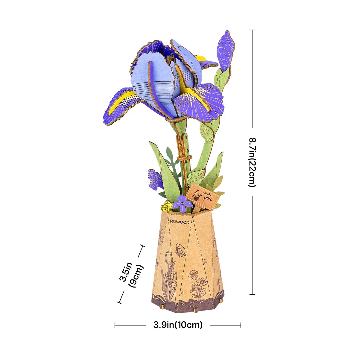 ROBOTIME DIY 3D Wooden Flower Bouquet: Everlasting Home Decor